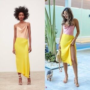 Zara Colorblock Midi Dress NWT